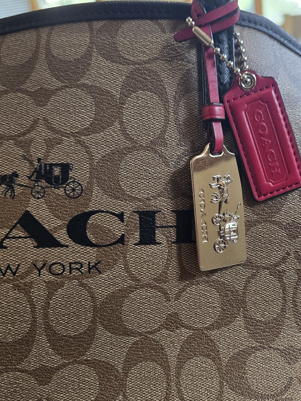 Coach C7420 City Tote Signature Canvas Red/Khaki - Picture 3 of 16